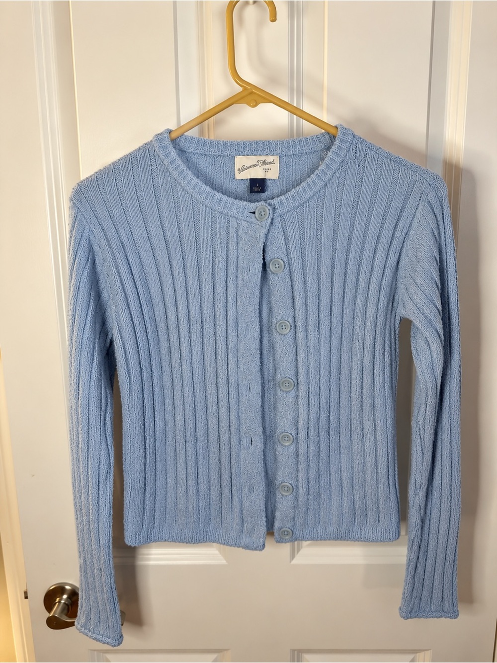 Universal Thread Pale Blue Ribbed Button Cardigan